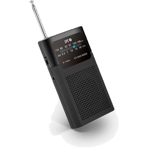RADIO AM-FM SPC ICY MAX PRETO ( Preto  - Sintonizador FM e AM - Entrada auxiliar: 3,5 mm - A... )