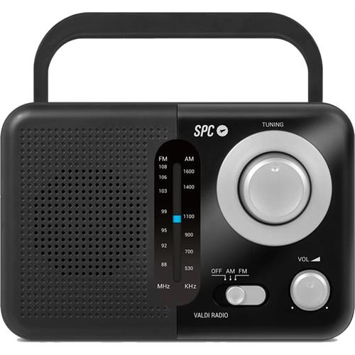 RADIO AM-FM SPC VALDI PRETO ( Preto  - Sintonizador FM e AM - Entrada auxiliar: 3,5 mm - A... )