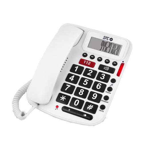 TELEFONE FIXO SPC COMFORT VOLUME ( até 50m (interior) e 300m (exterior)  - Branco  - Teclas gra... )