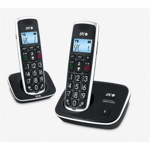 TELEF FIXO SPC -COMF.KAISER DUO PT ( Preto  - Teclas grandes - Compatível com aparelhos auditivos... )