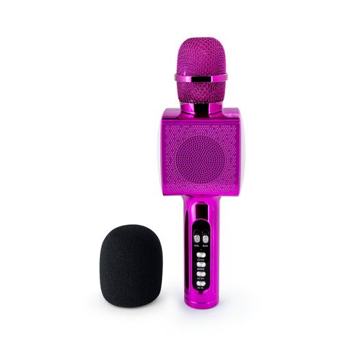 MICROFONE BIGBEN PARTYBTMIC2PK( 15 W - Bluetooth - USB - Microfone - SD  - Rosa  )